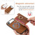 iPhone Air Retro Magsafe Cross Leather Ring Holder Card Bag Phone Case - Brown