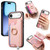 iPhone Air Retro Magsafe Cross Leather Ring Holder Card Bag Phone Case - Pink