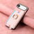 iPhone Air Retro Magsafe Cross Leather Ring Holder Card Bag Phone Case - Pink