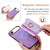 iPhone Air Retro Magsafe Cross Leather Ring Holder Card Bag Phone Case - Purple