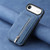 iPhone Air Retro MagSafe Zipper Wallet Card Bag Back Phone Case - Blue
