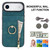 iPhone Air Retro Ring and Zipper RFID Card Slot Phone Case - Blue