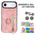iPhone Air Retro Ring and Zipper RFID Card Slot Phone Case - Pink