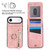 iPhone Air Retro Ring and Zipper RFID Card Slot Phone Case - Pink