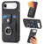 iPhone Air Retro Skin-feel Ring Card Wallet Phone Case - Black