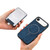 iPhone Air Retro Splitable Magnetic Card Bag Leather Phone Case - Blue