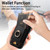 iPhone Air Retro Splitable Magnetic Stand Card Bag Leather Phone Case - Black