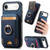 iPhone Air Retro Splitable Magnetic Stand Card Bag Leather Phone Case - Blue
