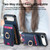 iPhone Air Retro Splitable Magnetic Stand Card Bag Leather Phone Case - Blue