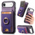 iPhone Air Retro Splitable Magnetic Stand Card Bag Leather Phone Case - Purple