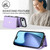 iPhone Air RFID Card Slot Phone Case with Long Lanyard - Purple