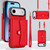 iPhone Air RFID Card Slot Phone Case with Long Lanyard - Red
