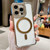 iPhone Air Rhinestone Clear Acrylic Electroplated Magnetic Phone Case - Silver