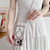 iPhone Air Rhinestone Clear Acrylic Electroplated Magnetic Phone Case with Neck Lanyard - Pink