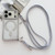 iPhone Air Rhinestone Clear Acrylic Electroplated Magnetic Phone Case with Right-Side Crossbody Lanyard - Silver