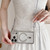 iPhone Air Rhinestone Clear Acrylic Electroplated Magnetic Phone Case with Right-Side Crossbody Lanyard - Silver