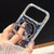 iPhone Air Rhinestone Glitter Kickstand Dual-side IMD Phone Case - Heart Transparent