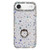 iPhone Air Rhinestone Ring Holder Dual-side IMD PC Hybrid TPU Phone Case - Stars Transparent