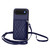 iPhone Air Rhombic Texture Card Bag RFID Phone Case with Long Lanyard - Blue