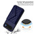 iPhone Air Rhombic Texture Card Bag RFID Phone Case with Long Lanyard - Blue