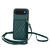 iPhone Air Rhombic Texture Card Bag RFID Phone Case with Long Lanyard - Green