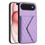 iPhone Air Rhombic Texture Card Bag RFID Phone Case with Long Lanyard - Light Purple