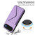 iPhone Air Rhombic Texture Card Bag RFID Phone Case with Long Lanyard - Light Purple