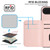 iPhone Air Rhombic Texture Card Bag RFID Phone Case with Long Lanyard - Rose Gold