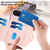 iPhone Air Rhombic Texture Card Bag RFID Phone Case with Long Lanyard - Rose Gold