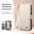 iPhone Air Rhombic Texture Zipper Wallet Metal Bow-knot Vegan Leather Phone Case with Strap - Beige