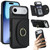 iPhone Air Ring Holder Card Bag Skin Feel Phone Case - Black