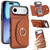 iPhone Air Ring Holder Card Bag Skin Feel Phone Case - Brown