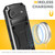 iPhone Air R-JUST Metal + Silicone + Tempered Glass Life Waterproof Phone Case with Holder - Black