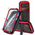 iPhone Air R-JUST Metal + Silicone + Tempered Glass Life Waterproof Phone Case with Holder - Red