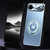 iPhone Air Rotating Holder Frosted Metal Phone Case - Blue