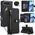 iPhone Air Seven Card Slots Zipper Wallet Leather Phone Case with Lanyard - Black