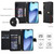iPhone Air Seven Card Slots Zipper Wallet Leather Phone Case with Lanyard - Black