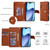 iPhone Air Seven Card Slots Zipper Wallet Leather Phone Case with Lanyard - Brown