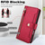 iPhone Air Seven Card Slots Zipper Wallet Leather Phone Case with Lanyard - Red