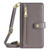 iPhone Air Sheep Texture Cross-body Zipper Wallet Leather Phone Case - Grey