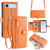iPhone Air Sheep Texture Cross-body Zipper Wallet Leather Phone Case - Orange