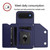 iPhone Air Skin Feel Four Card Slots Phone Case with Wrist Strap - Blue
