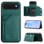 iPhone Air Skin Feel Four Card Slots Phone Case with Wrist Strap - Green