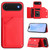 iPhone Air Skin Feel Four Card Slots Phone Case with Wrist Strap - Red