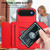 iPhone Air Skin Feel Four Card Slots Phone Case with Wrist Strap - Red
