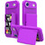 iPhone Air Skin Feel PC Hybrid TPU Horizontal Hidden Mirror Card Bag Phone Case - Dark Purple