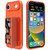 iPhone Air Skin Feel PC Hybrid TPU Horizontal Hidden Mirror Card Bag Phone Case - Orange