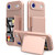 iPhone Air Skin Feel PC Hybrid TPU Horizontal Hidden Mirror Card Bag Phone Case - Rose Gold
