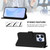 iPhone Air Skin Feel Solid Color Leather Phone Case with Lanyard - Black