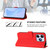 iPhone Air Skin Feel Solid Color Leather Phone Case with Lanyard - Red